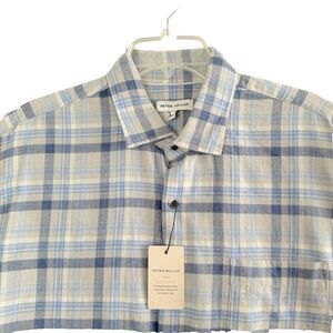 Peter Millar British Grey Sherbrooke Cotton Shirt MF24W62LTF Mens Large NWT $160